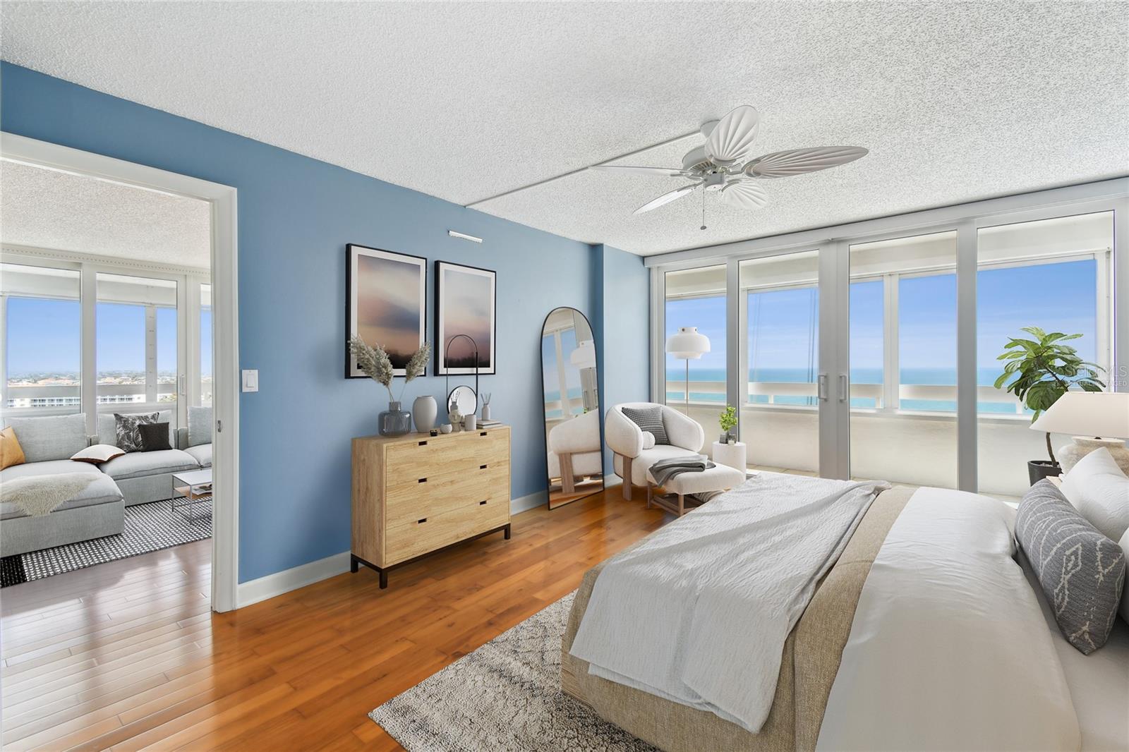 Primary Bedroom with living space- Virtually Staged