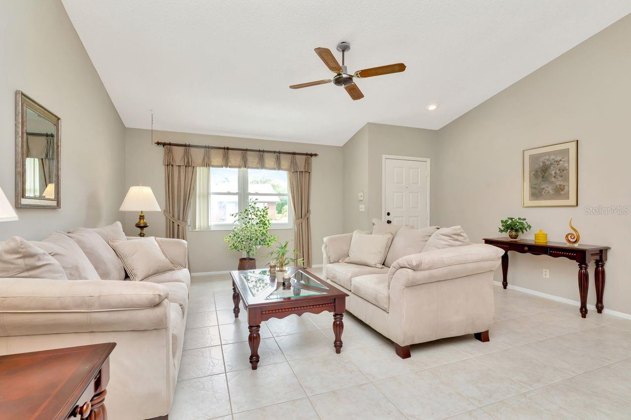 The living room/great room provides ample space to spread your furniture out in.