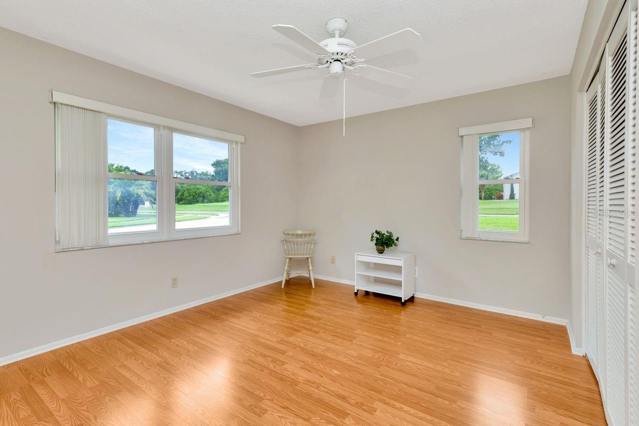 Second bedroom has 2 windows and a beautiful hardwood floor as well.