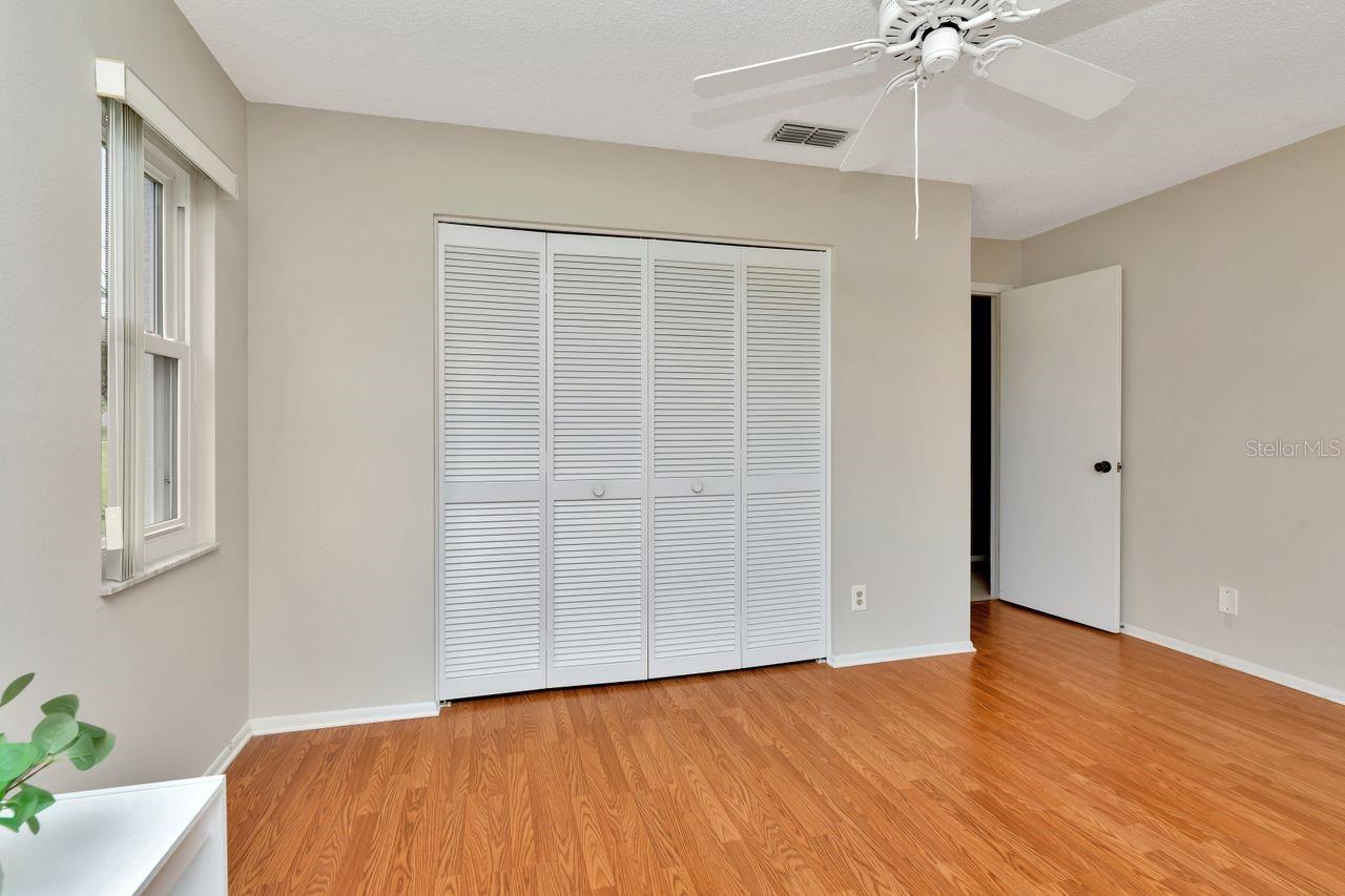 Ample closet space in the second bedroom.