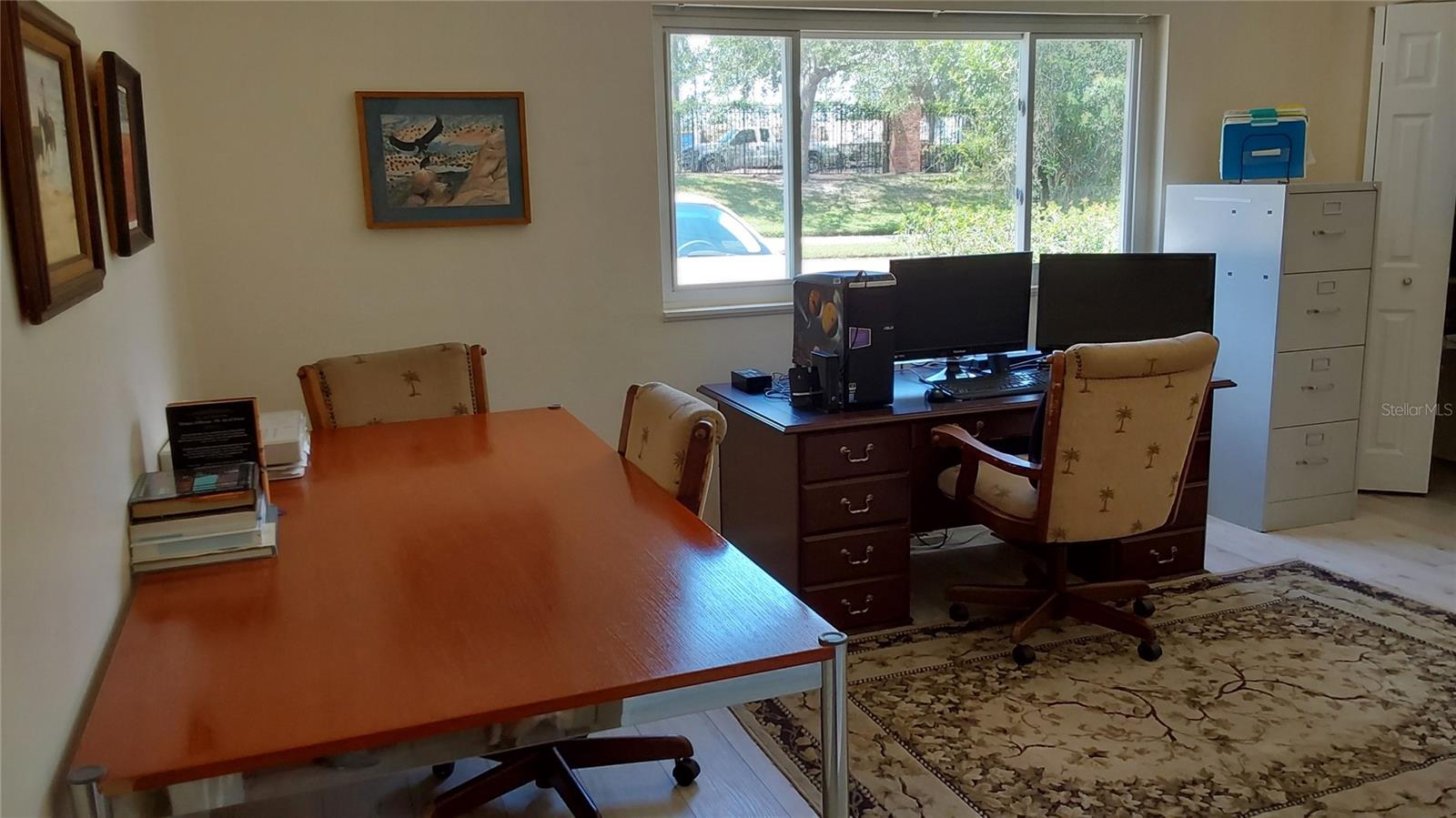 4th spacious bedroom being used as a home office