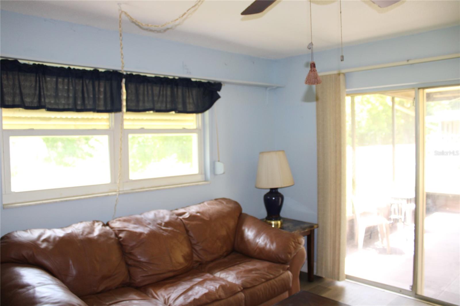 Bedroom two has sliding doors to patio.
