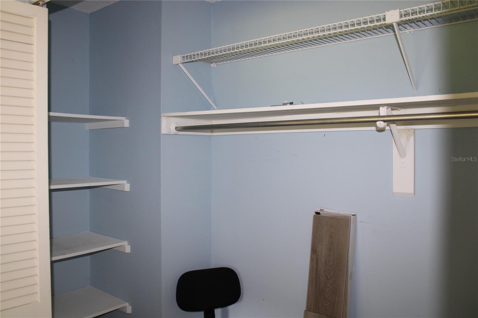 Fully shelved walk-in closet