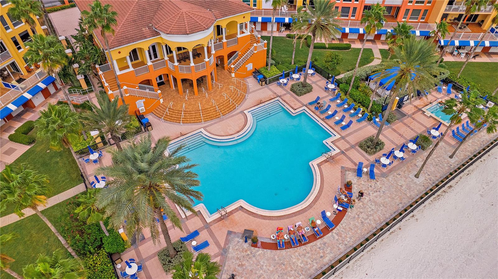 Main pool and clubhouse before repairs
