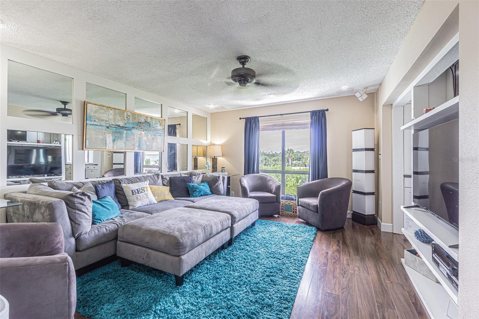 Spacious living area to entertain or lounge with water views