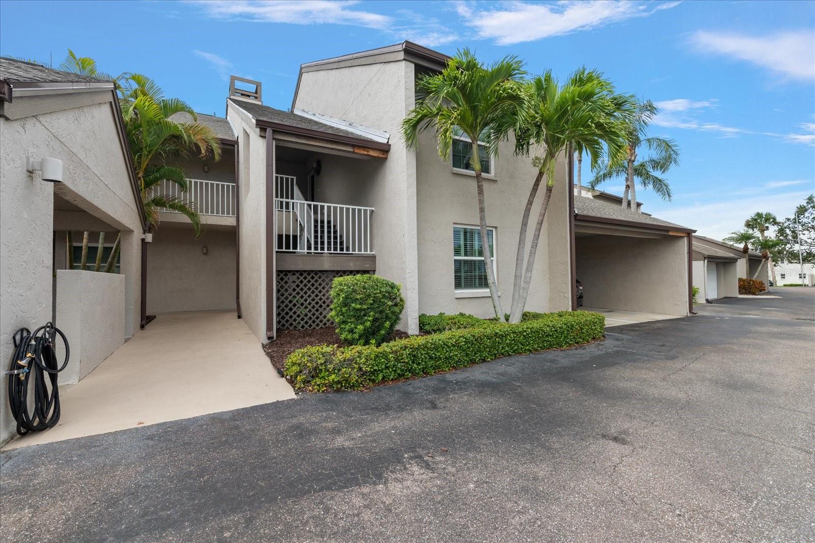 Front entrance, carport is to the right