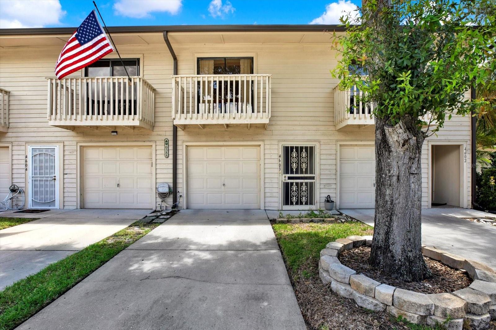 2 bed/ 2 bath One Car Garage, private covered (hallway) entrance and bedroom balcony.