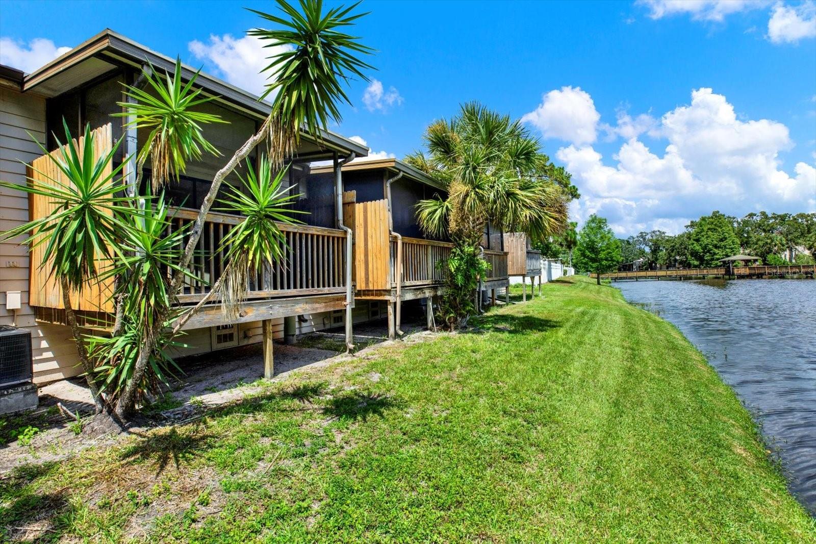 Rear view along pond.