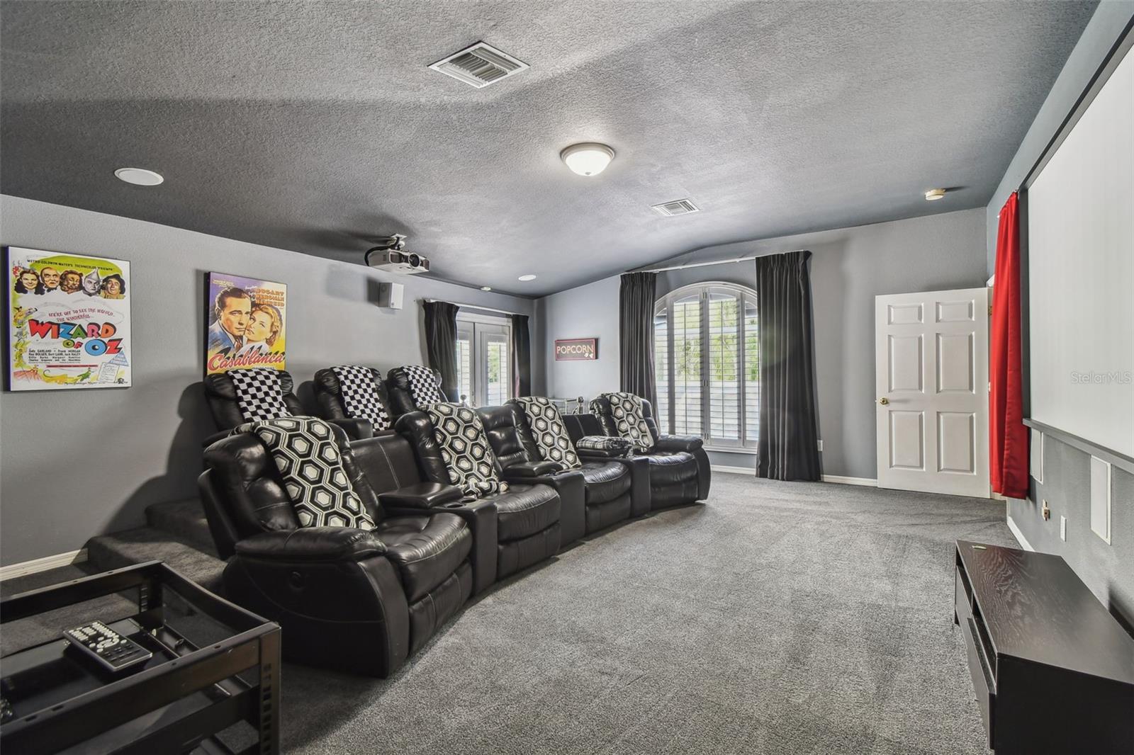 Bonus Room Movie Room w/Blackout Curtains & Plantation Shutters
