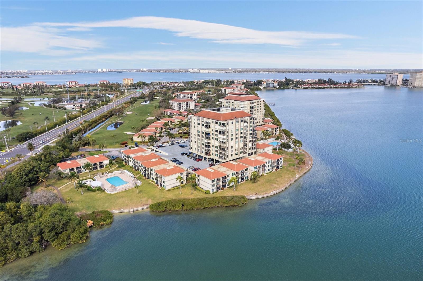 Aerial of complex and Bay
