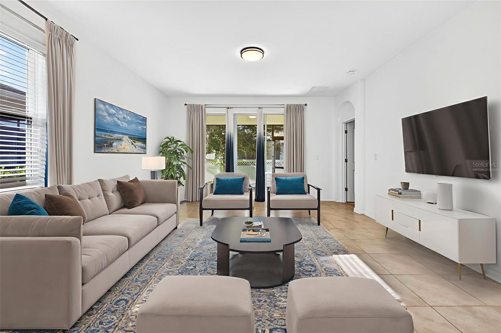 Virtually staged- great use of space for living/entertaining.