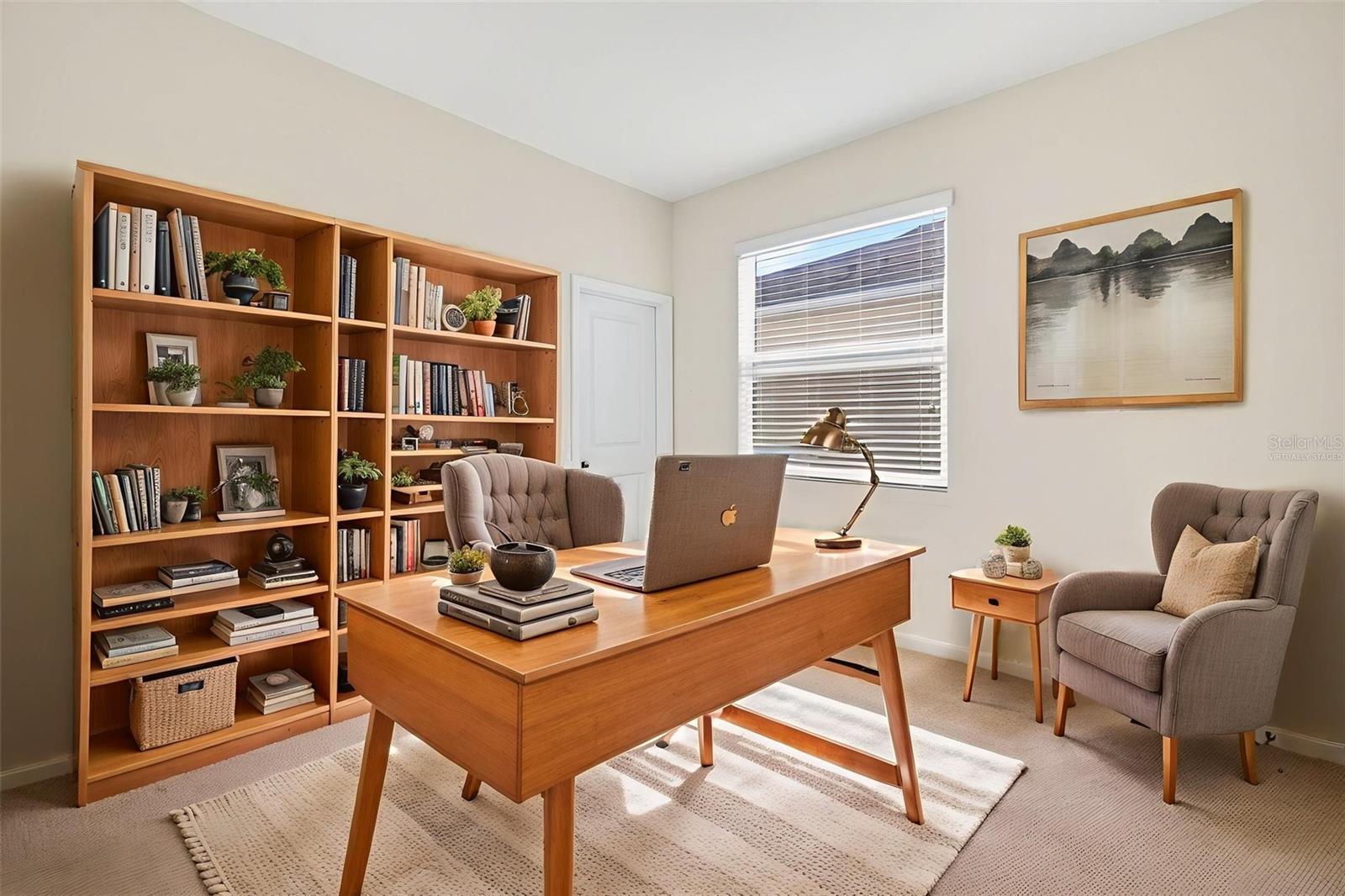 Virtually staged bedroom 2/ can serve as an office & flex room.