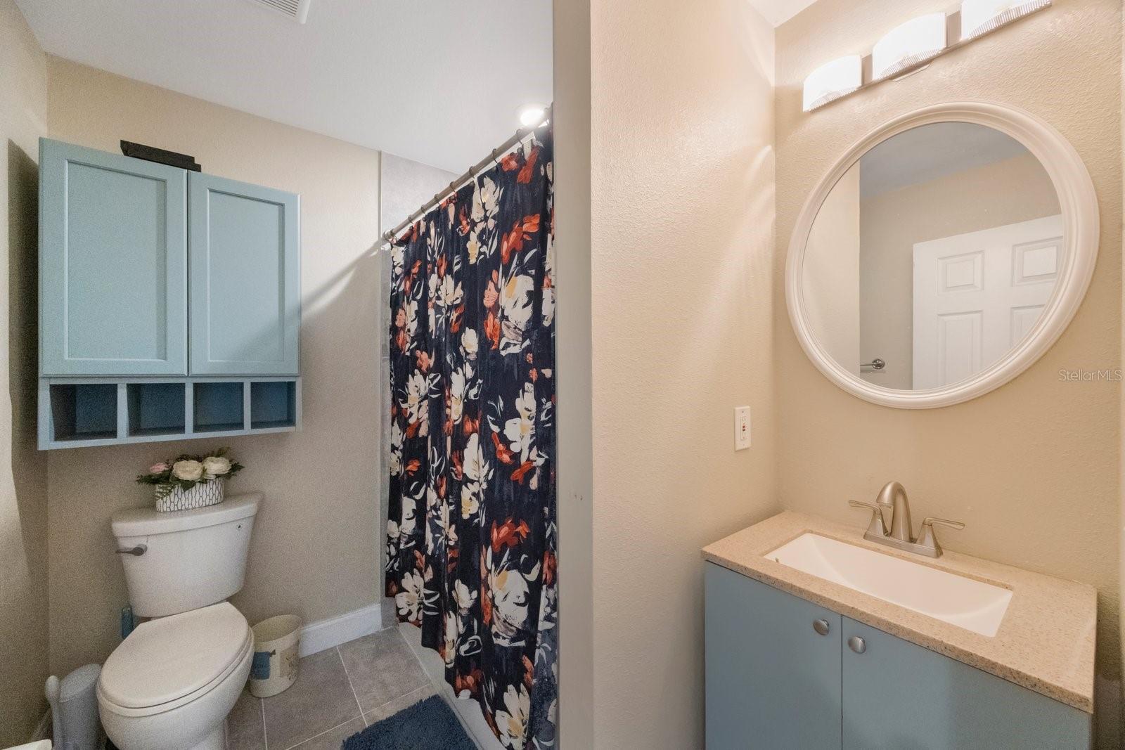 2nd bathroom with lots of storage space.