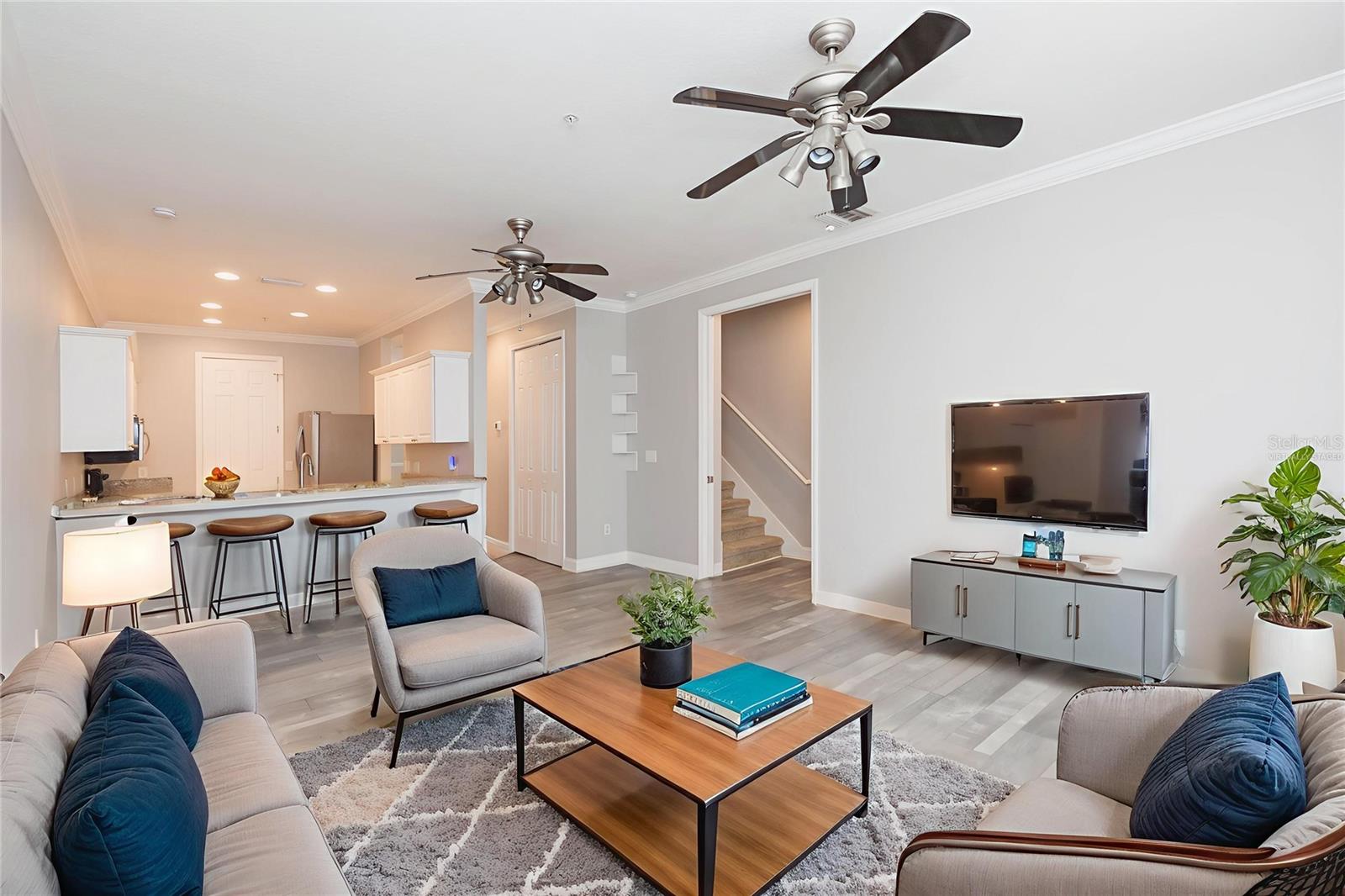 Virtually staged living room