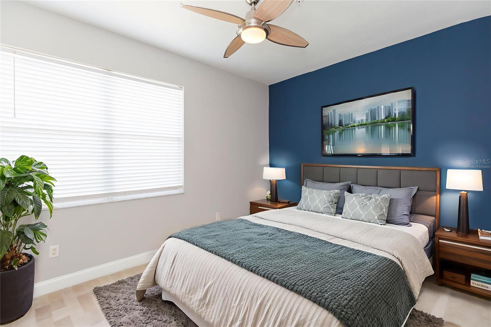 Virtually staged guest room