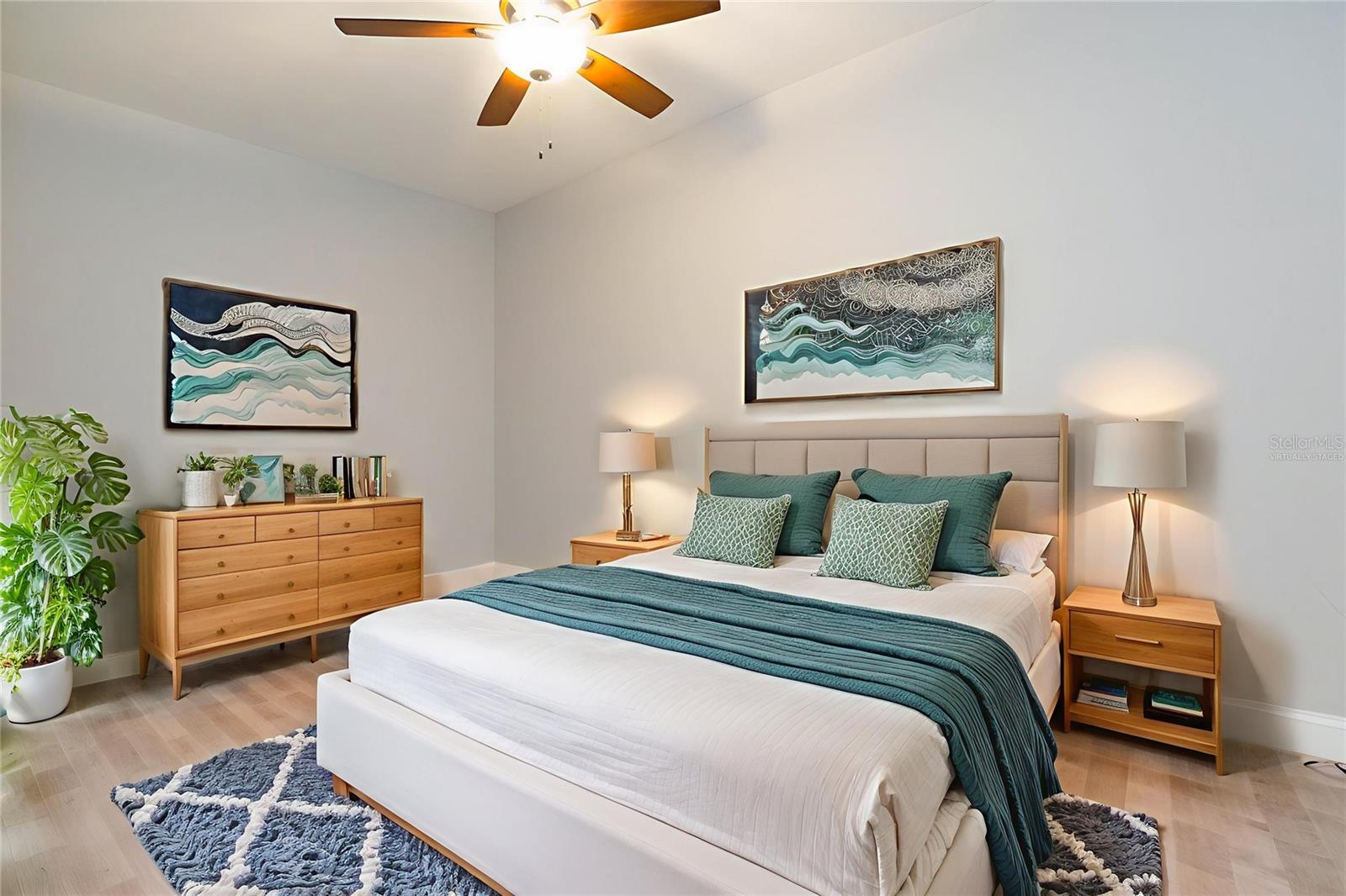 Virtually staged den as bedroom