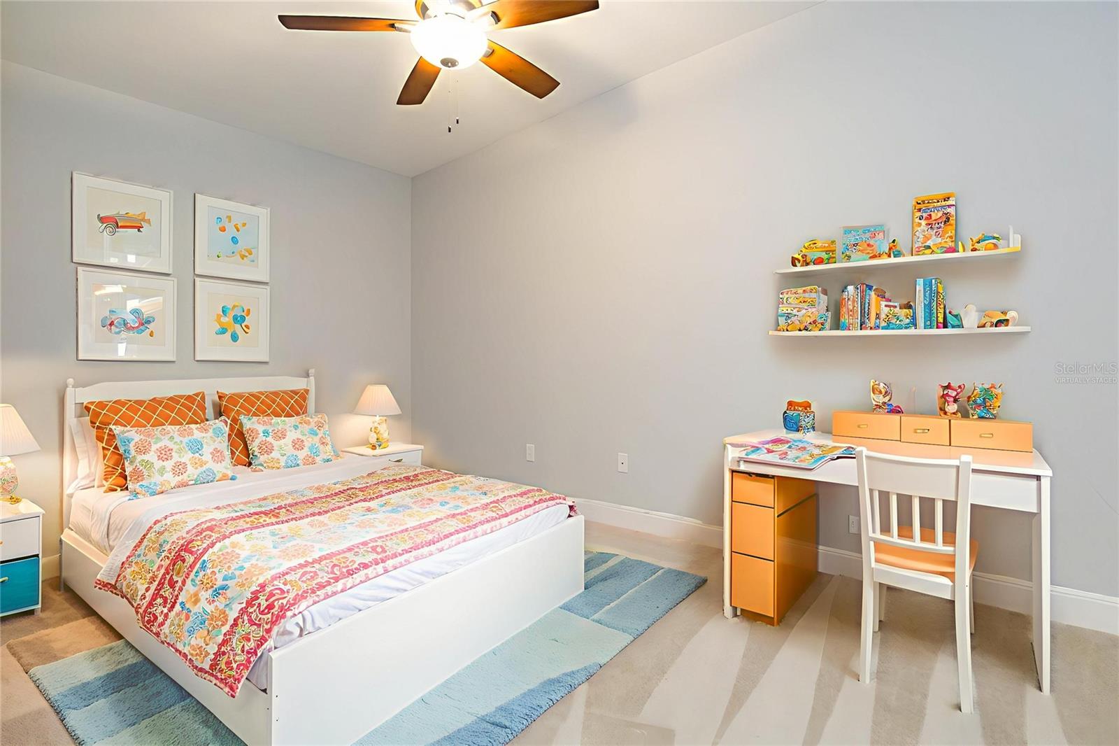 Virtually staged den as kid's room