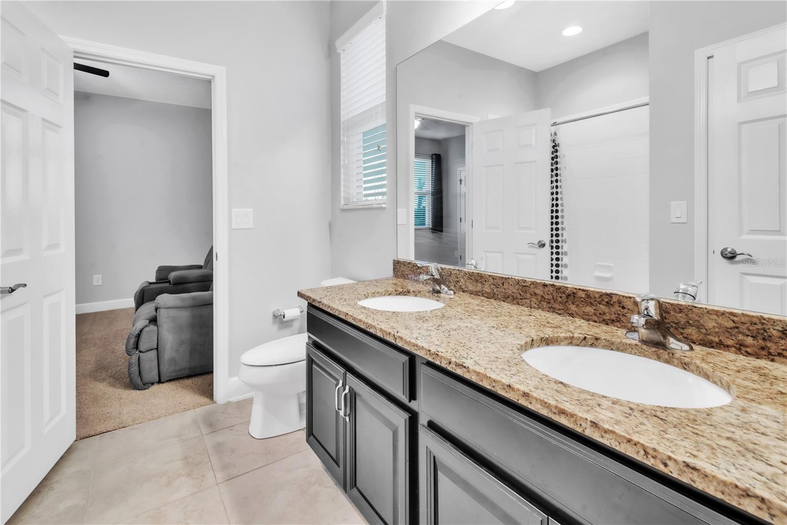 Shared Jack and Jill bathroom