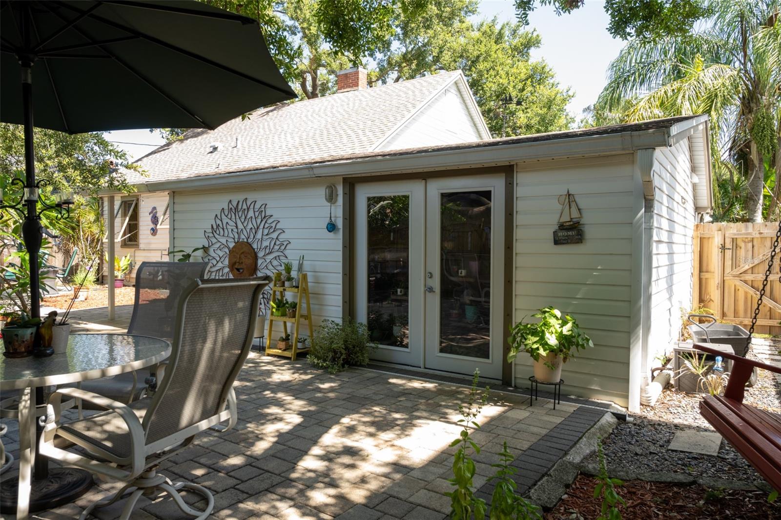 backyard to master through French doors