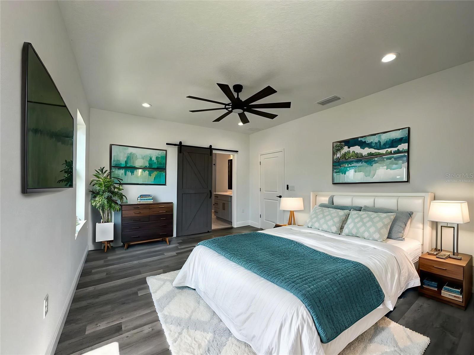 master bedroom, virtually staged