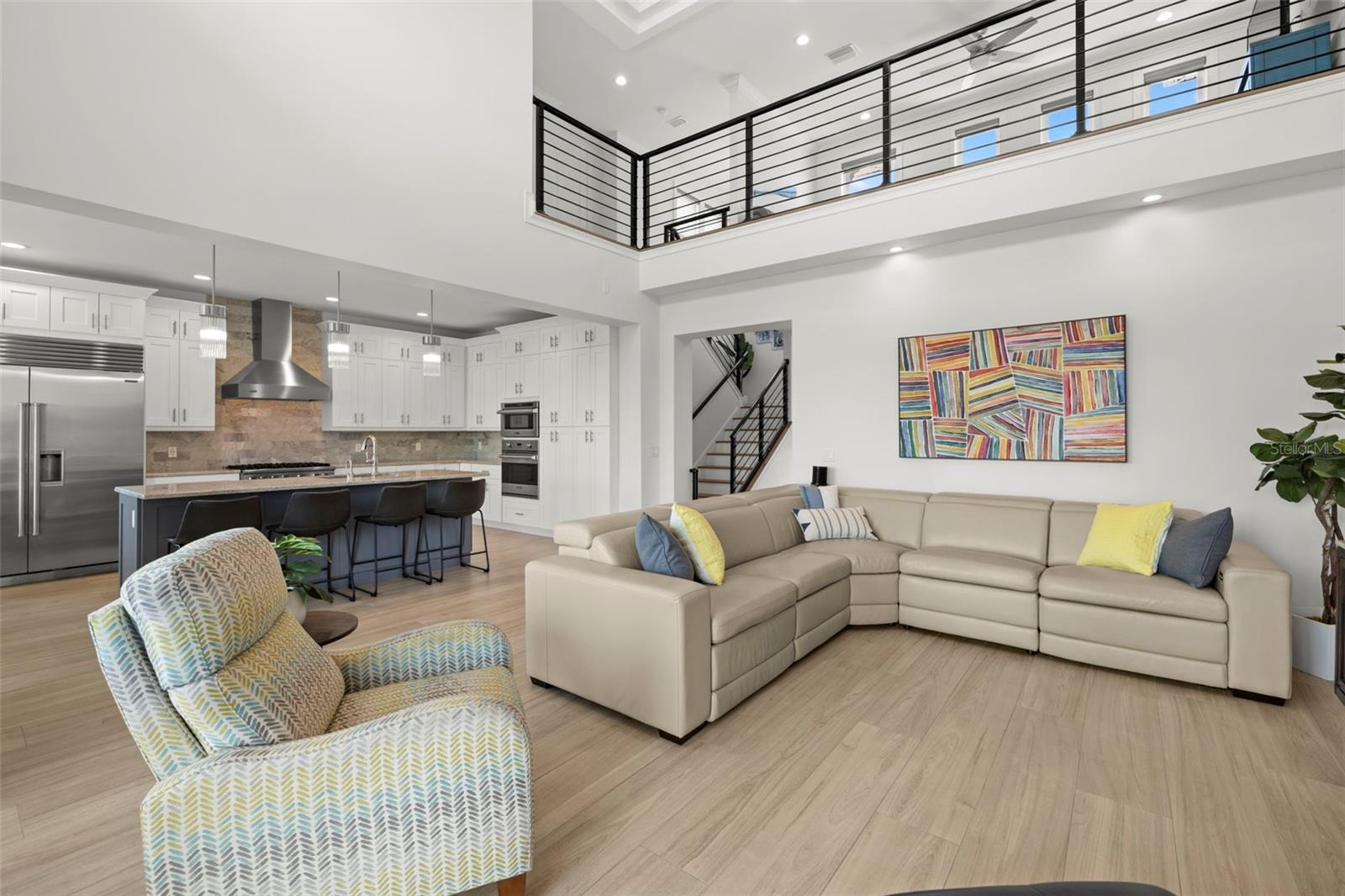 Living room, kitchen and loft
