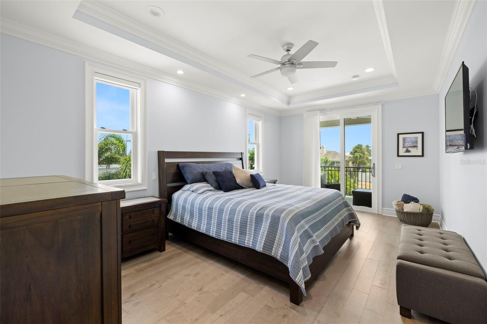 Primary bedroom and balcony