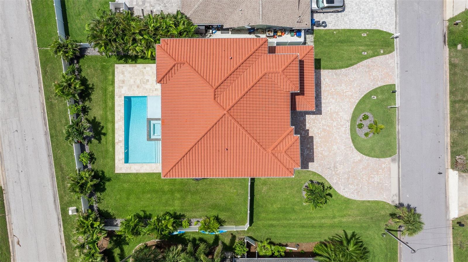 Aerial view of the house