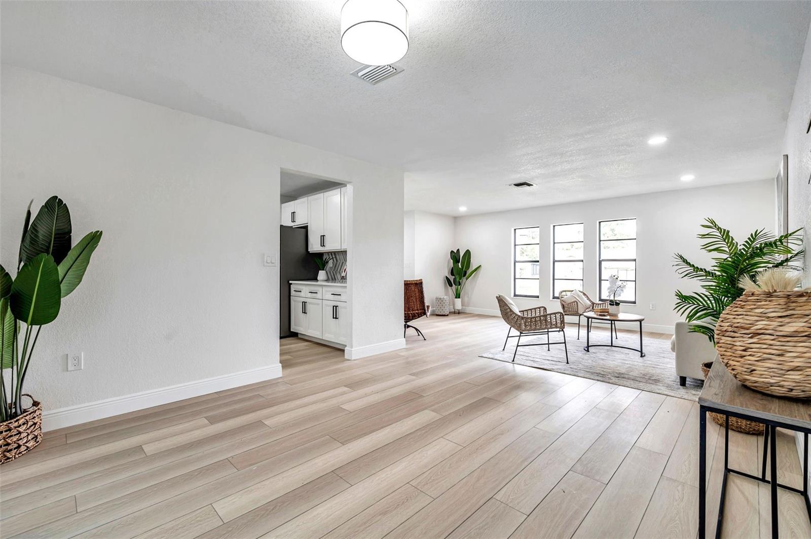 dining room and living room