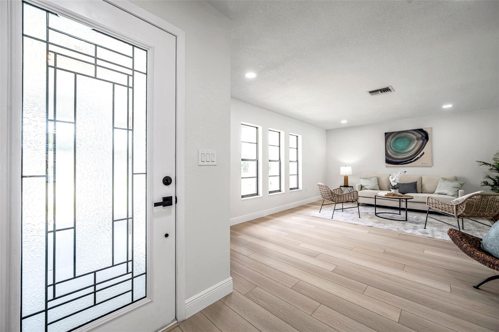 foyer and living room