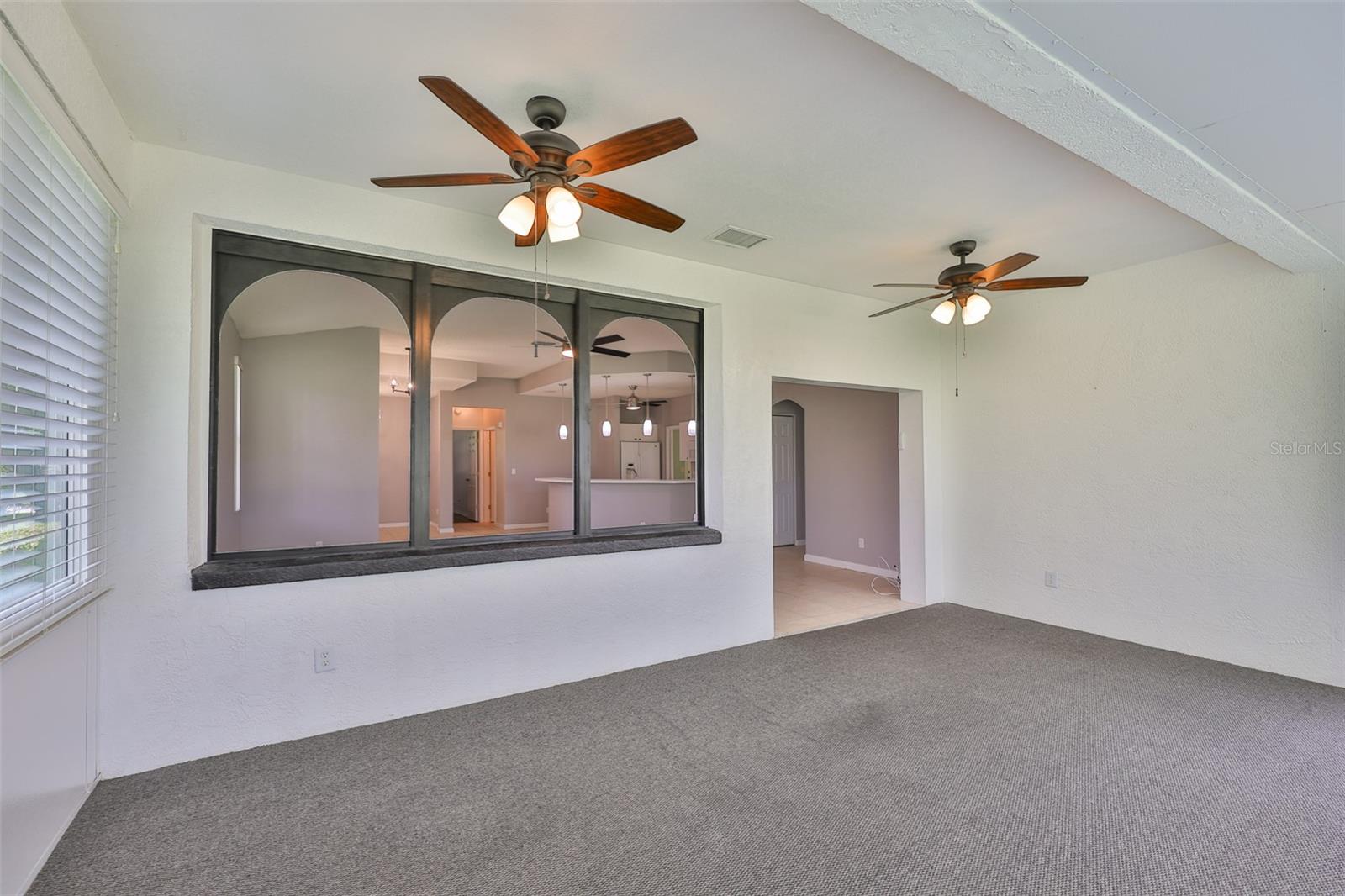 Enclosed patio area. Multipurpose room.