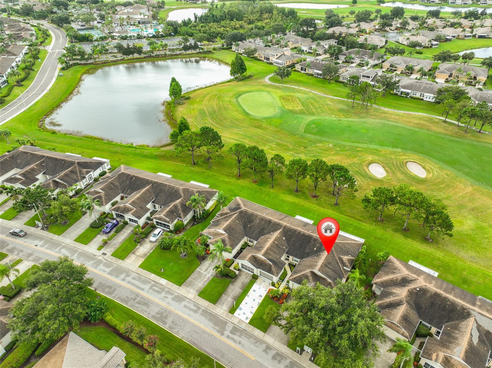 Aerial view of the home.