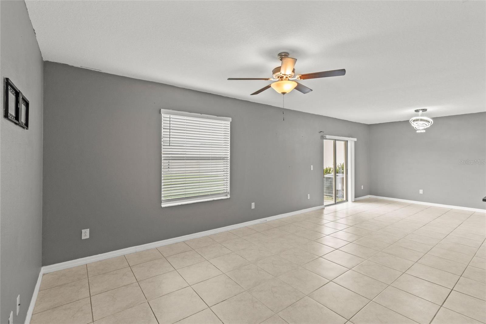 Open layout of the Kitchen, Dining and Living Room