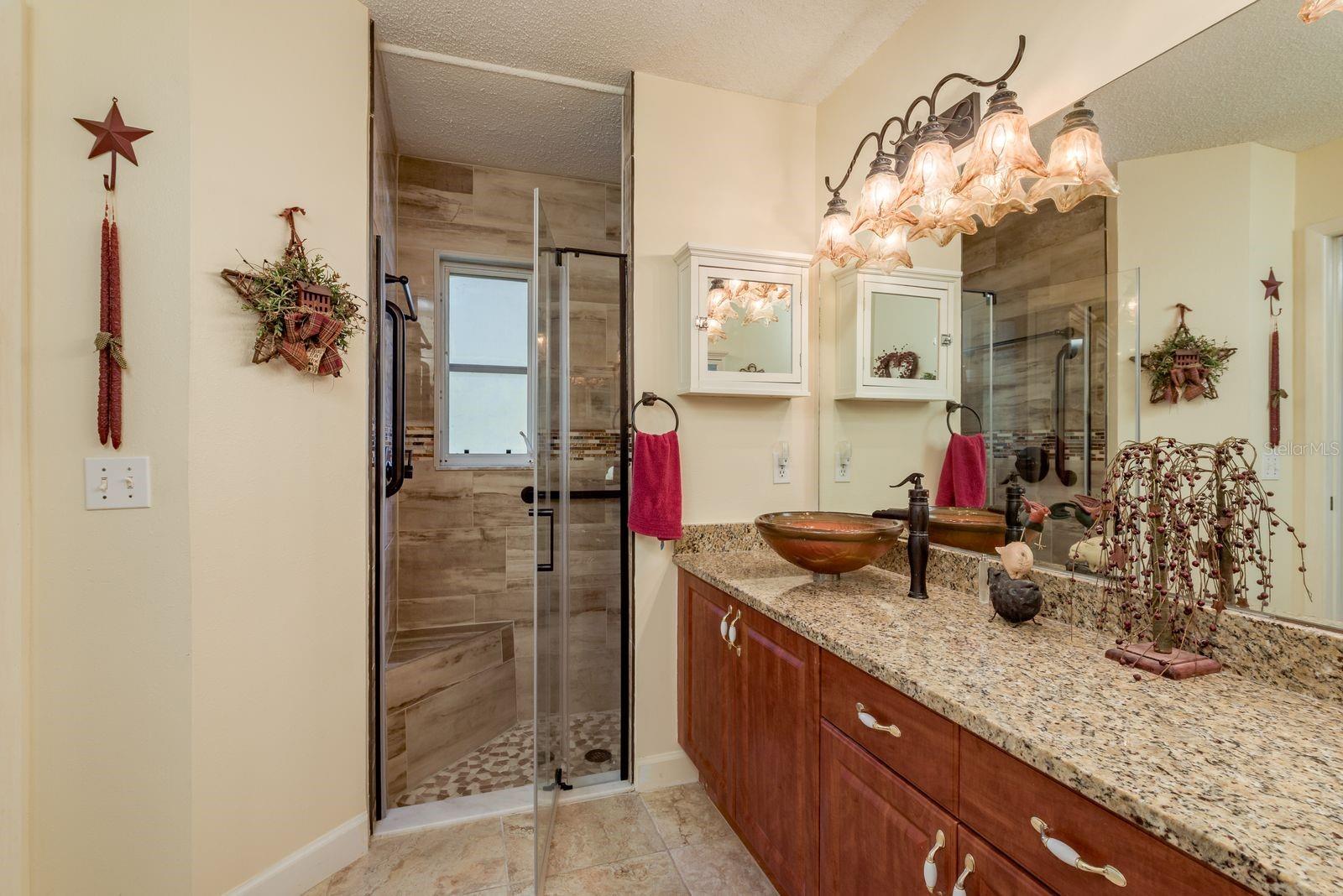 Master Bath has a walk-in shower