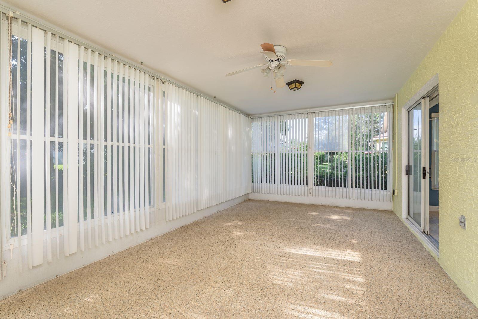 Large enclosed back porch