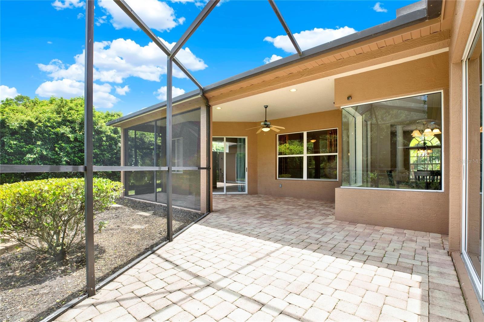 oversized screen in back patio