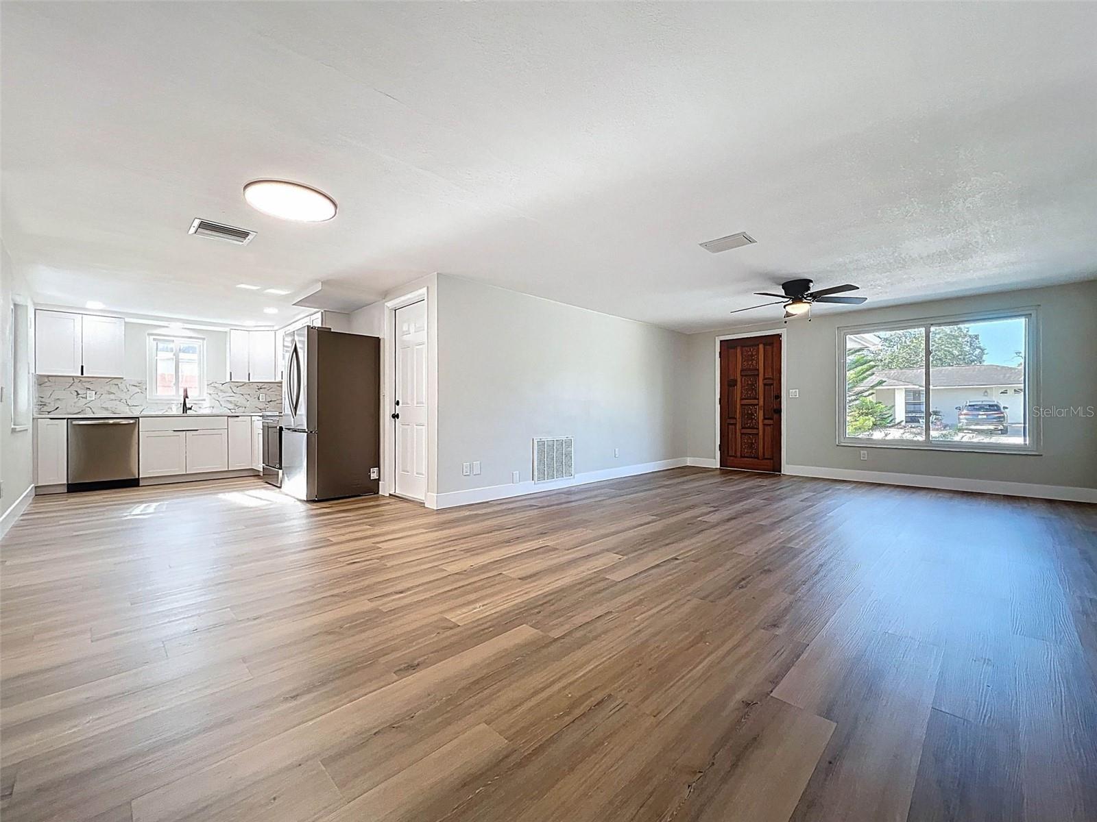 Living, Dining, Kitchen