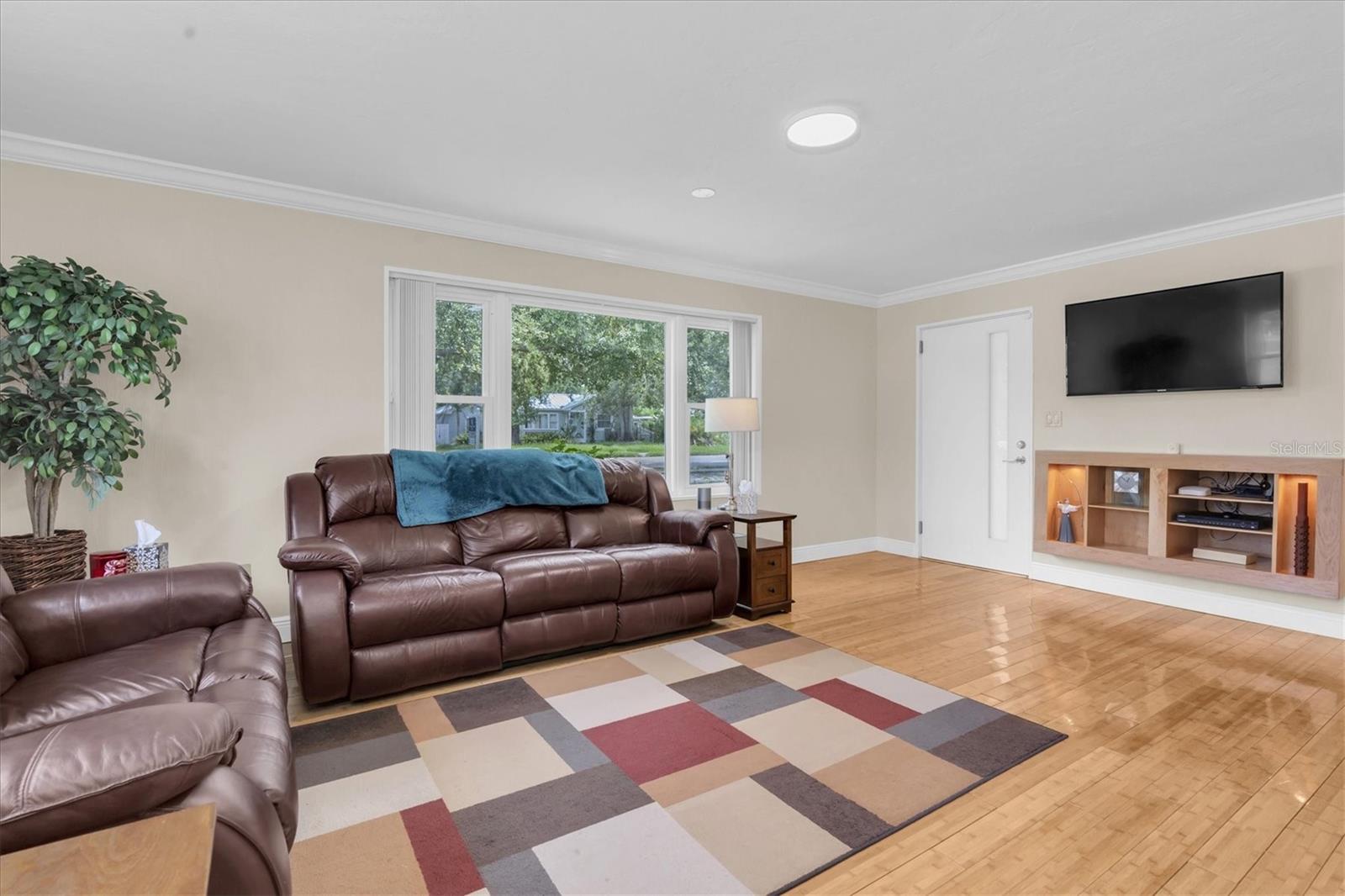 Spacious living room with Bamboo Floors