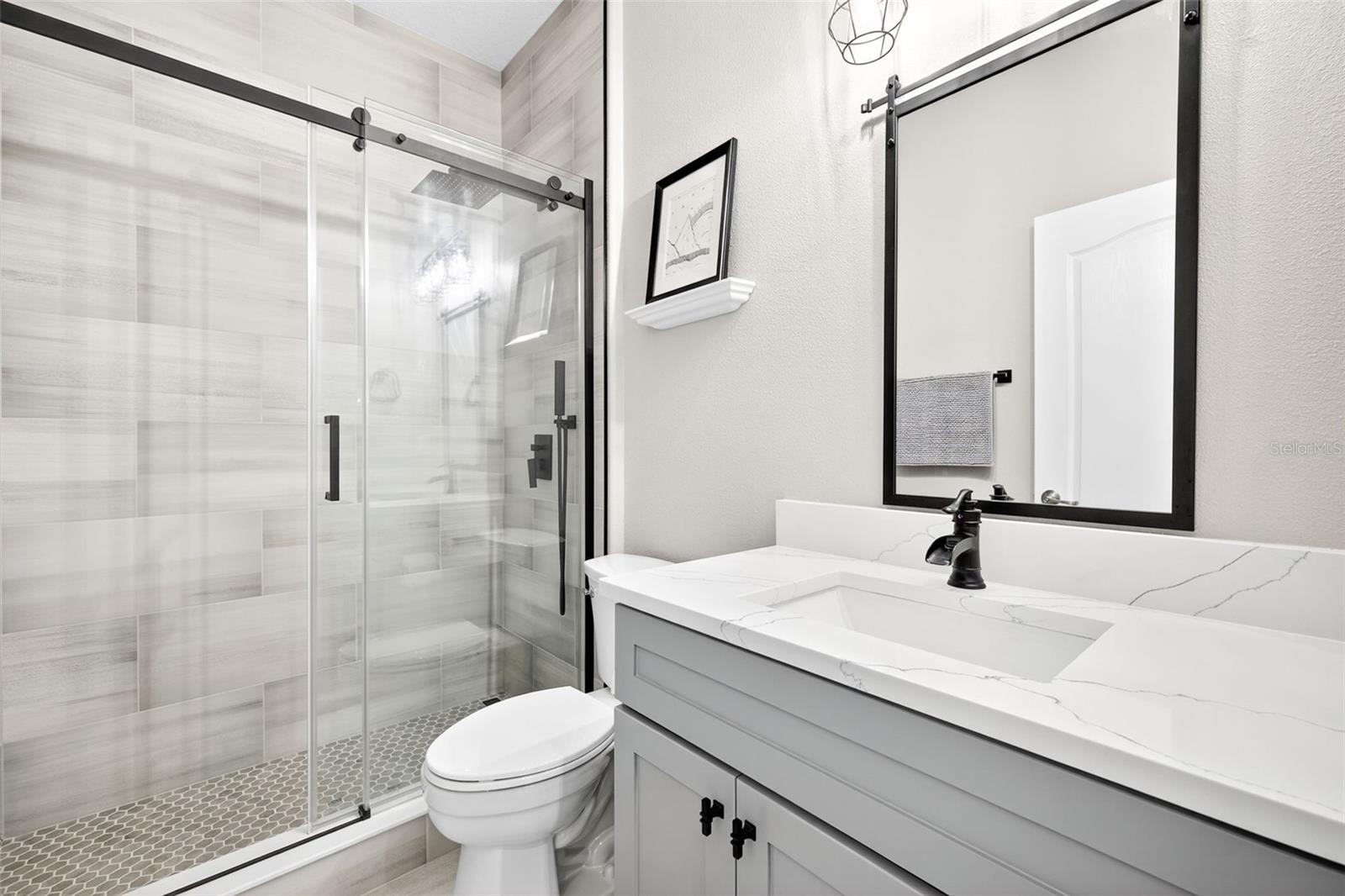 newly renovated first floor guest bath