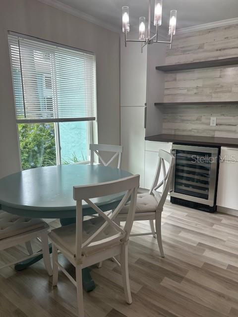 Dining Area with Dry Bar and Wine Fridge