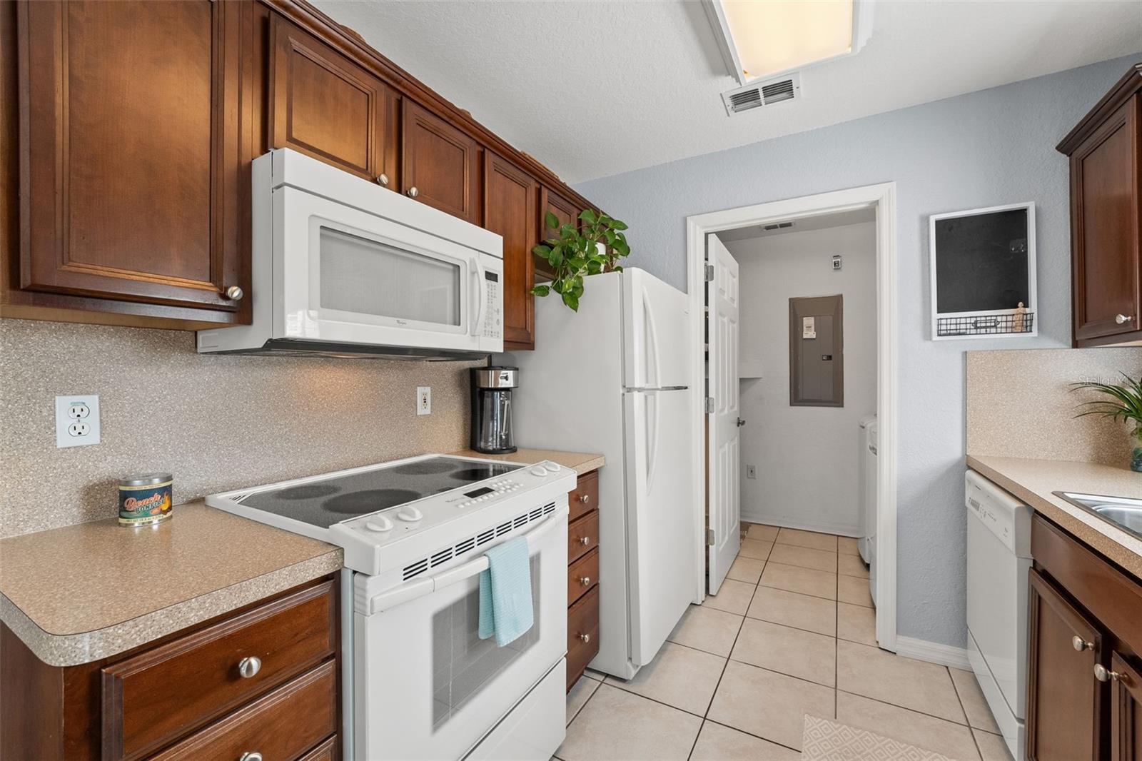 Kitchen view to Laundry Room