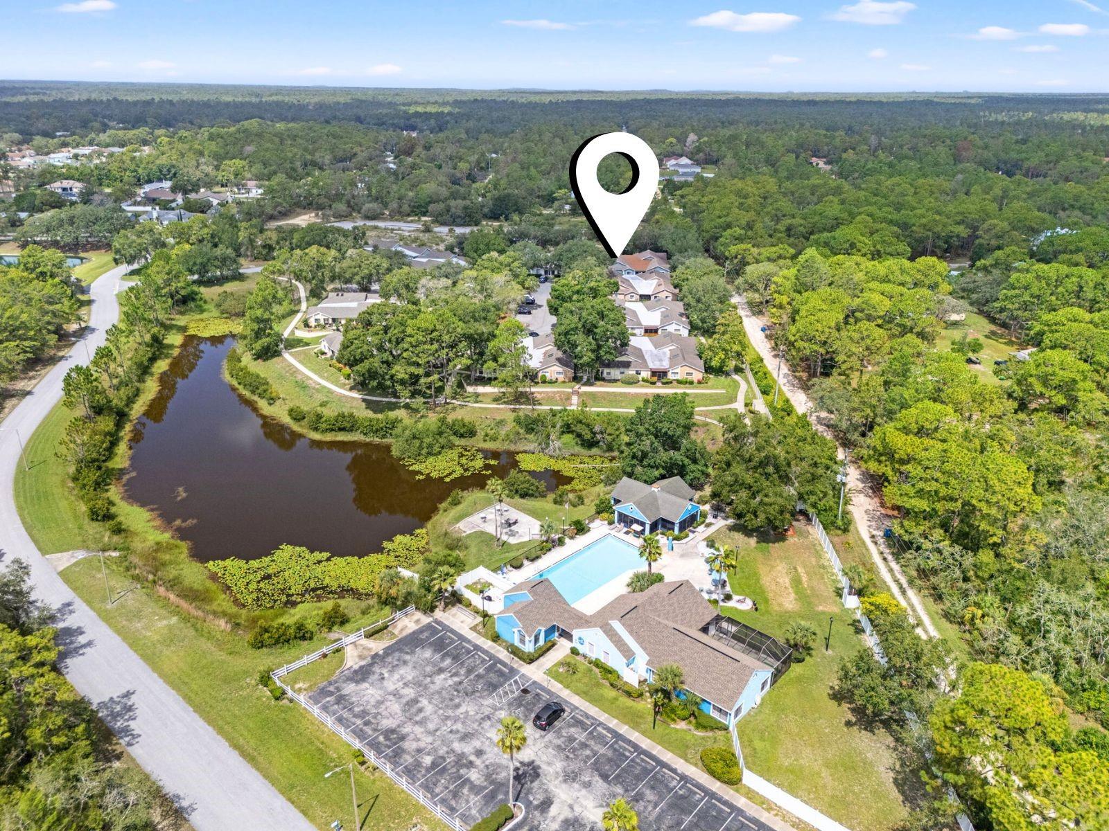 Aerial view - location in reference to pool