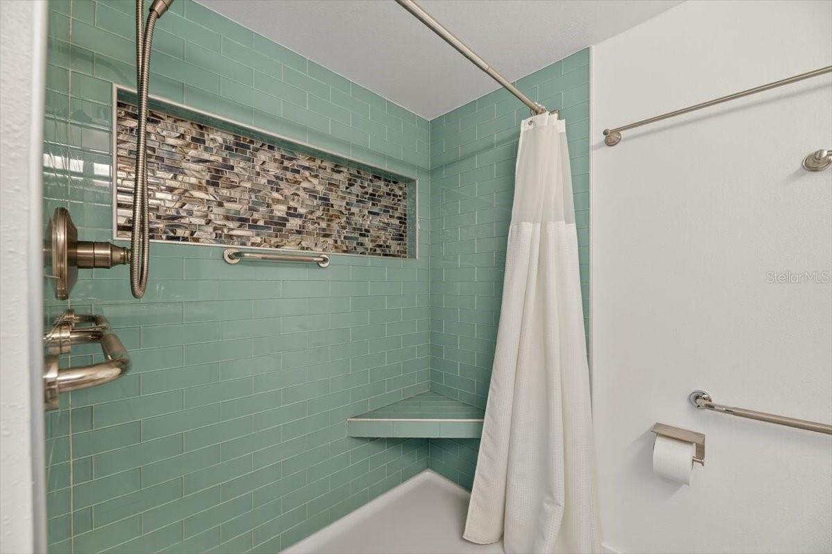 Beautiful master bathroom shower.