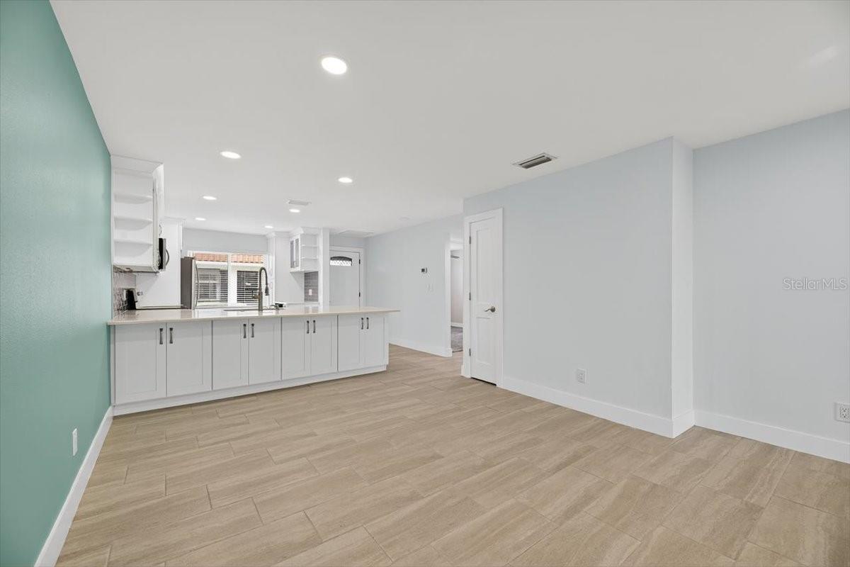 Kitchen view from dining area.