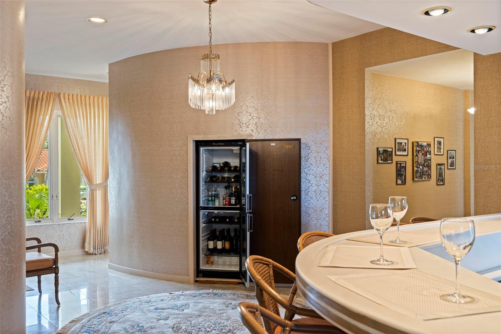 Wine Fridge near the Bar & Family Room