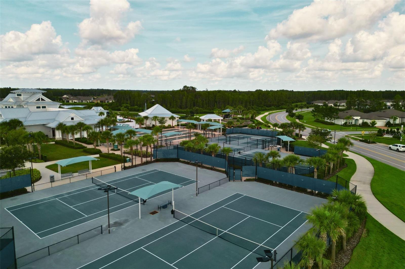 Pickleball and tennis courts for active living.