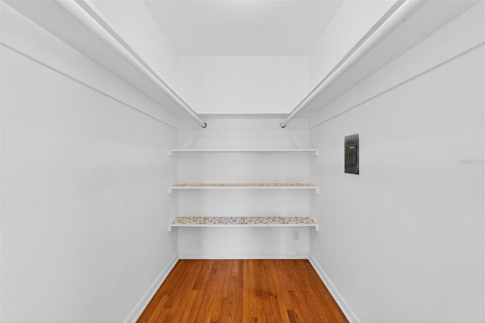 Walk in closet in master bedroom