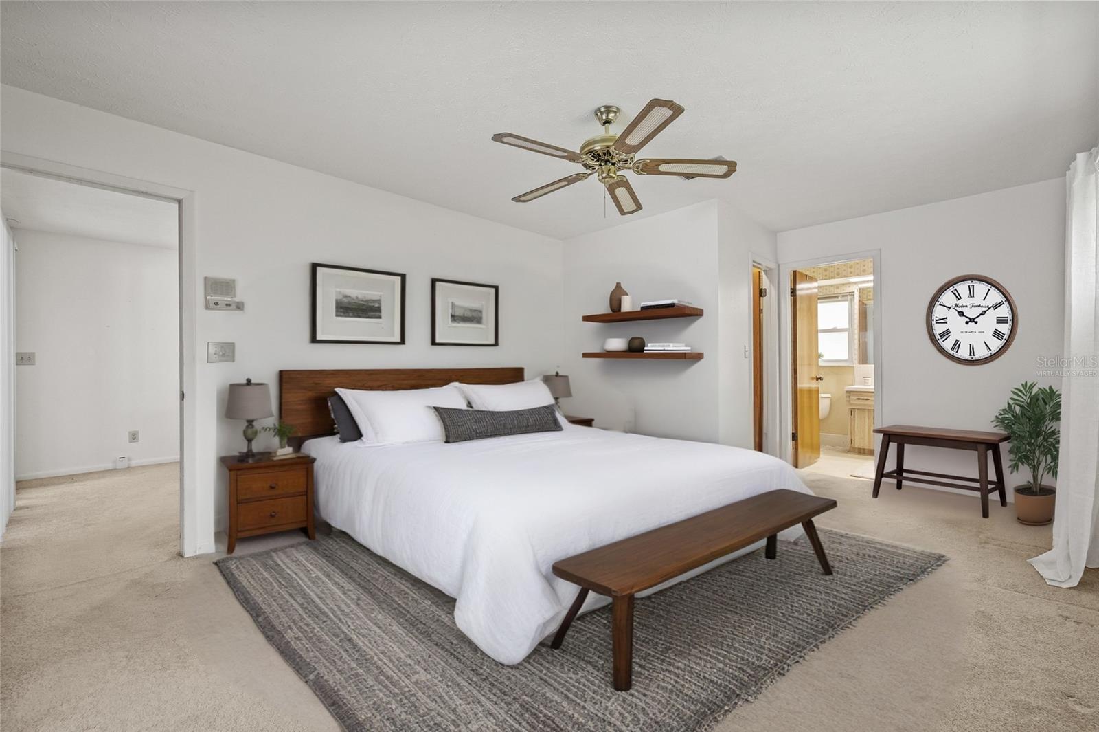 virtually staged primary bedroom