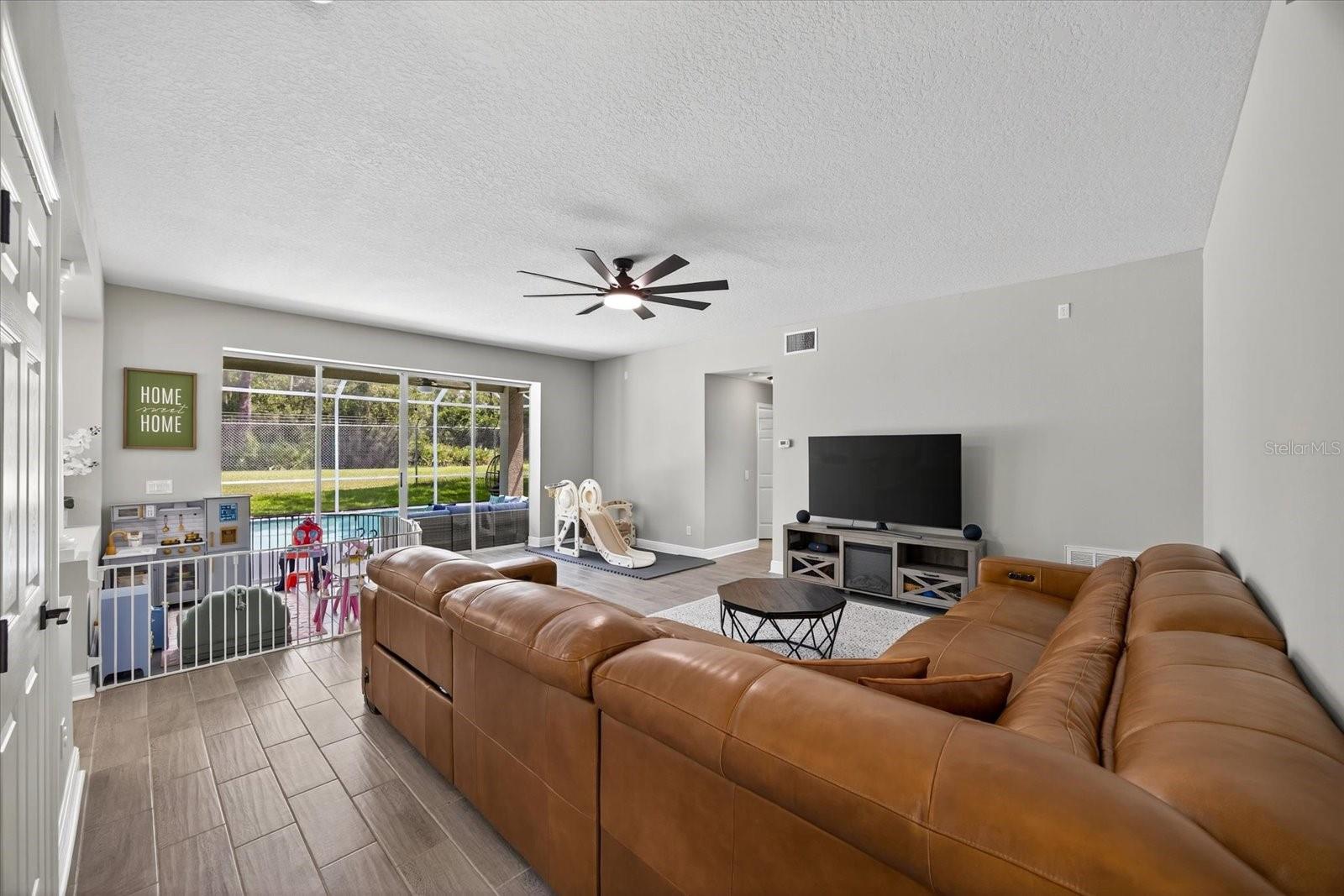 Family Room with Pool Views