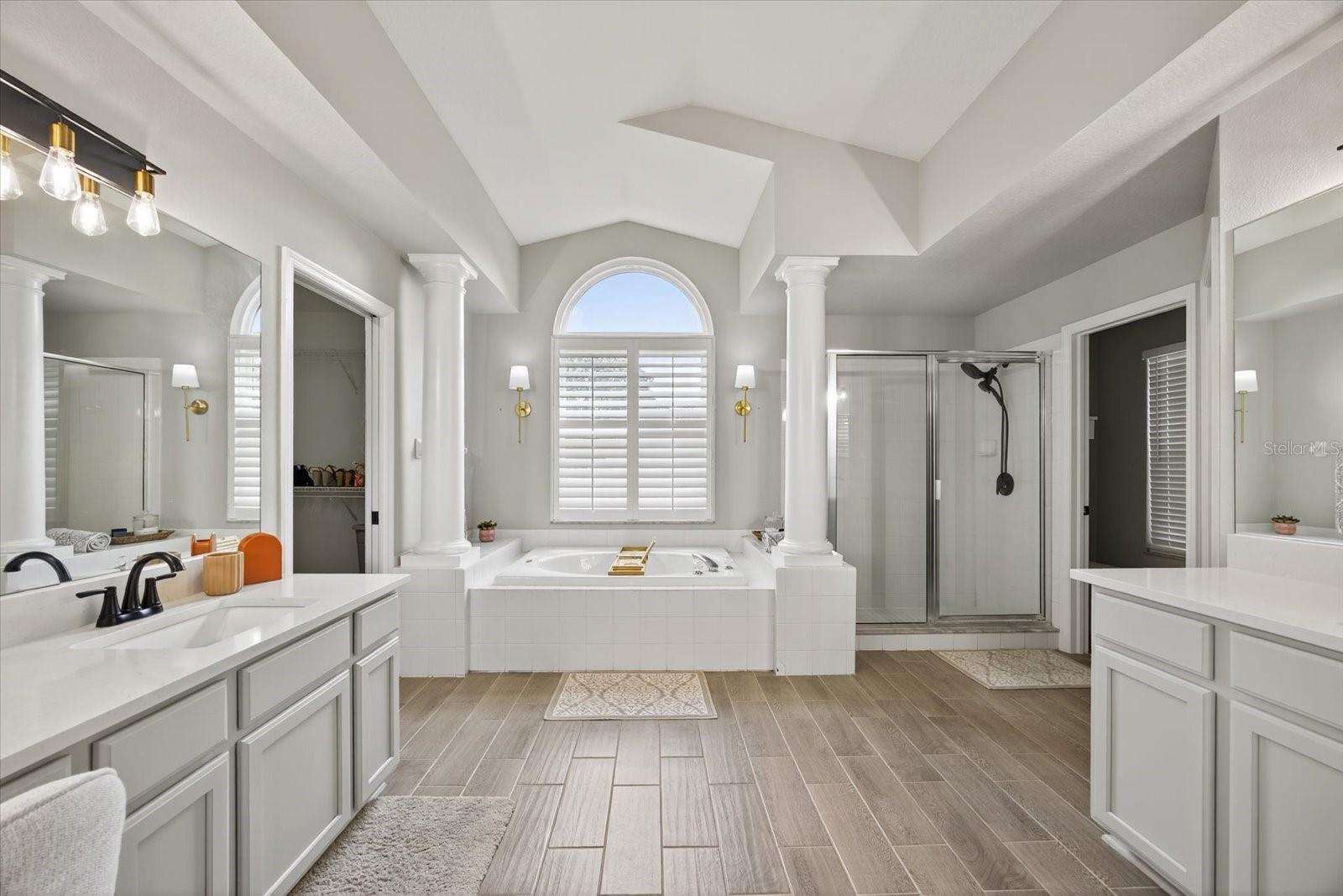 Primary Bathroom with 2 Walk-in Closets and 2 Vanities