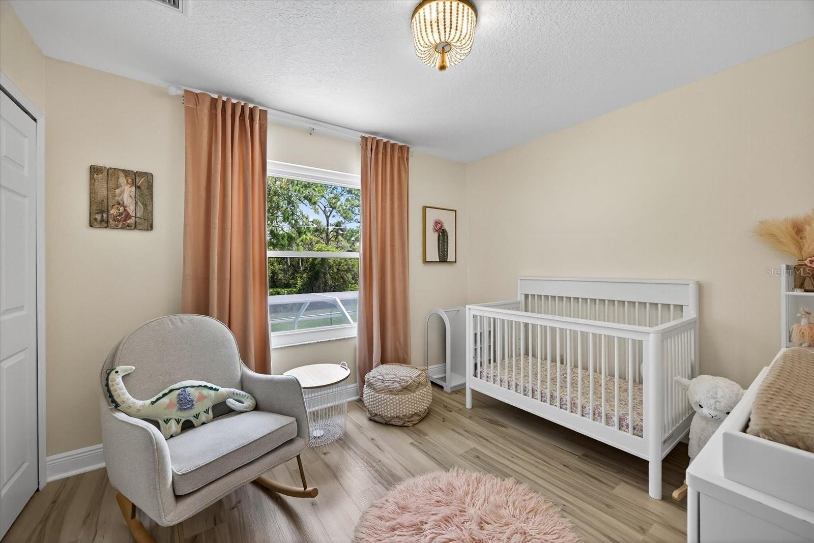 Guest bedroom with another spacious closet that can fit bookshelves or dresser!